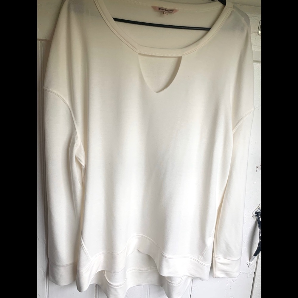 Juicy Couture Ivory Sweatshirt With Keyhole Cutout